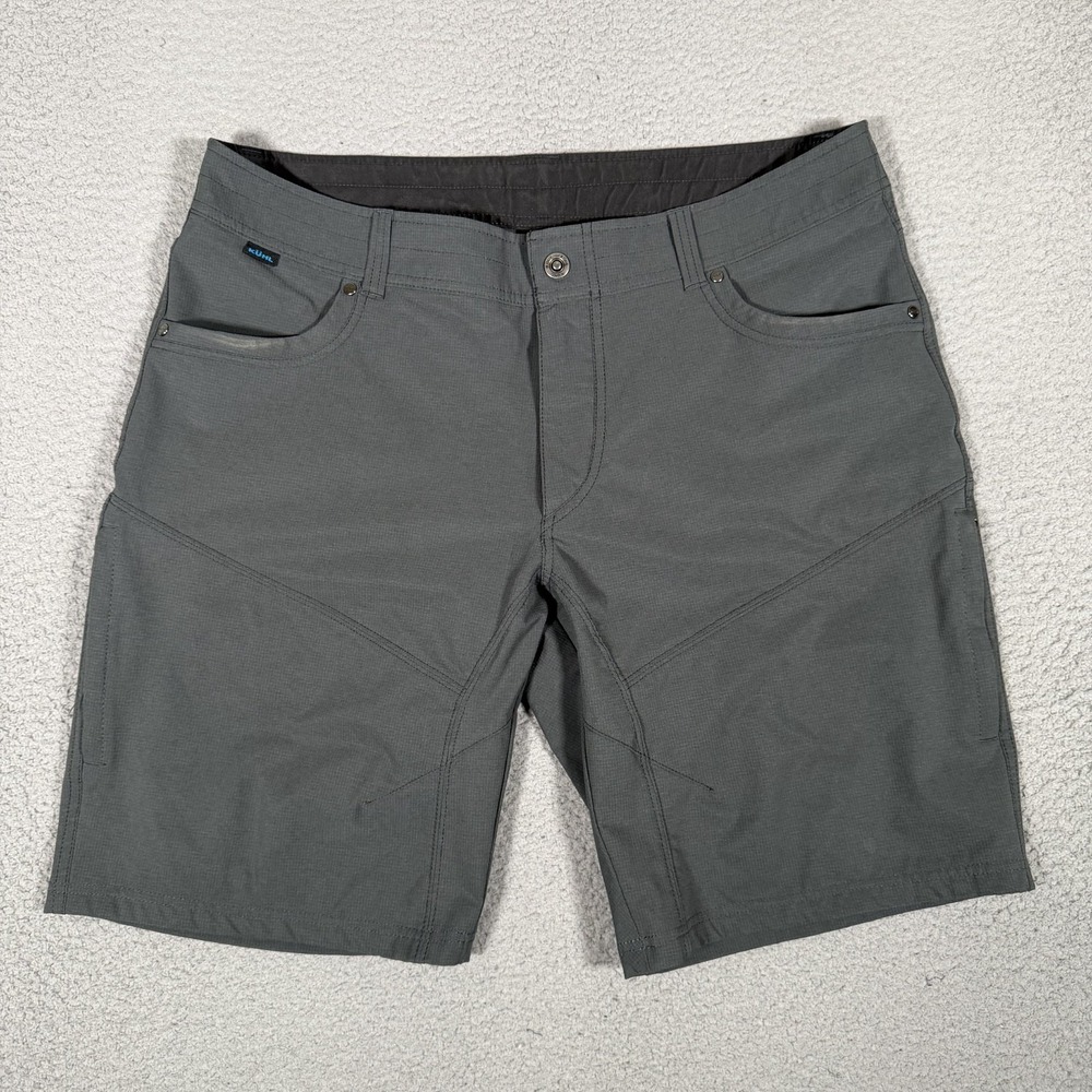 Kuhl Shorts Mens 38 Gray Silencr Kargo Outdoor Hiking Ripstop Casual Preppy